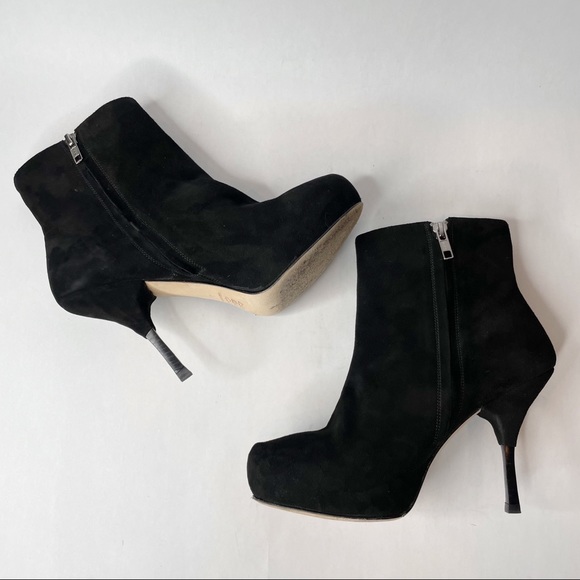 Emerson Fry Black Suede Platform Stiletto Ankle Bootie - Picture 11 of 11